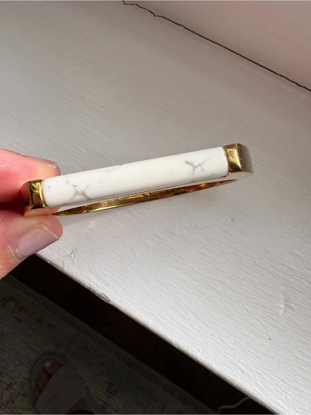 Kate Spade Gold Tone Marble Bar Bracelet